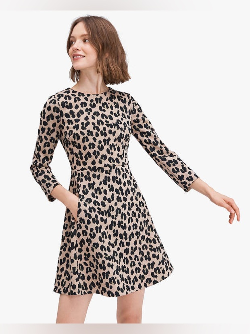Kate Spade Leopard Forest Feline Jacquard Mini Dress